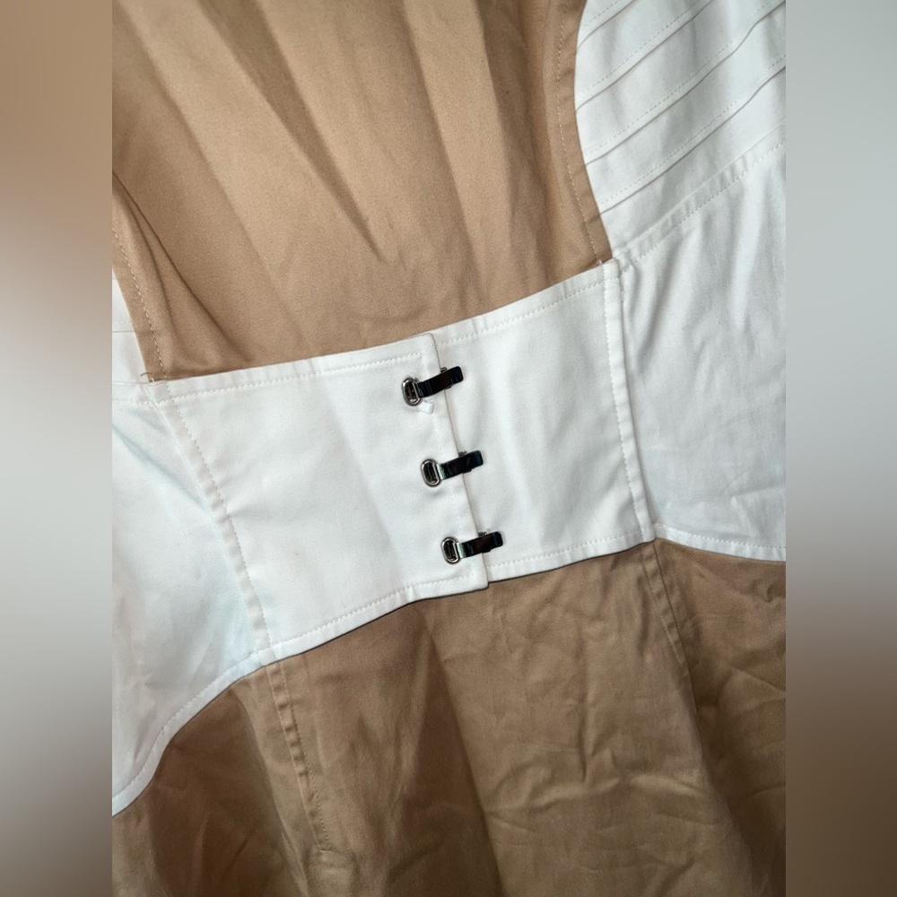 Antonio Melani Tan & White sleeveless dress size 6 - Picture 7 of 16